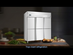 4 Door Commercial Stand Up Refrigerator , -12°C~-18°C Industrial Kitchen Refrigerator