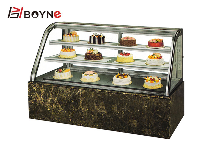 Air Cooling Cake Display Case Commercial Double Curved Chiller